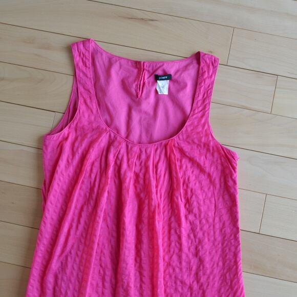J. Crew Pink Textured Sleeveless Midi Sheath Dress Size 0 - Picture 2 of 4